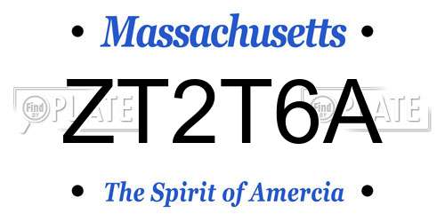 ZT2T6A Massachusetts License Plate