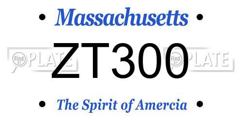 ZT300 Massachusetts License Plate