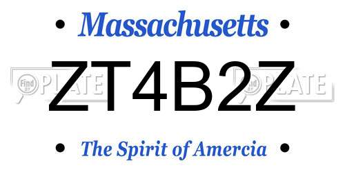 ZT4B2Z Massachusetts License Plate