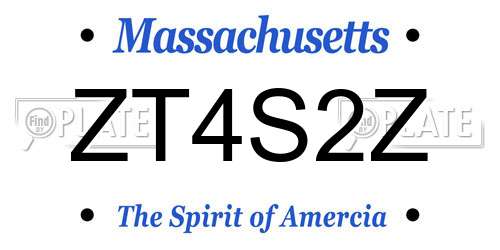ZT4S2Z Massachusetts License Plate