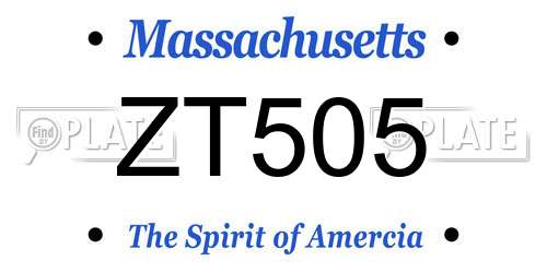 ZT505 Massachusetts License Plate