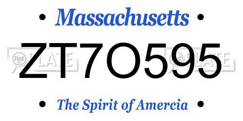 ZT7O595 Massachusetts License Plate