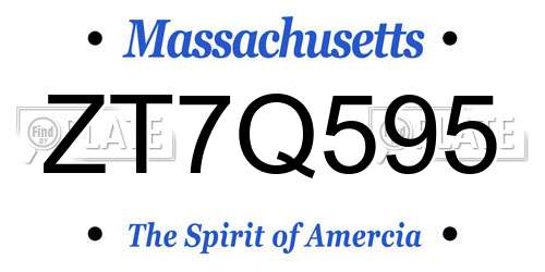 ZT7Q595 Massachusetts License Plate