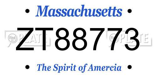 ZT88773 Massachusetts License Plate
