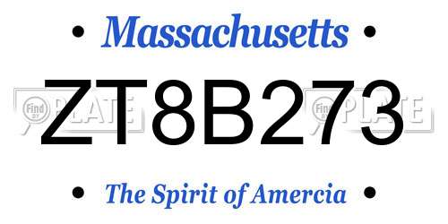 ZT8B273 Massachusetts License Plate