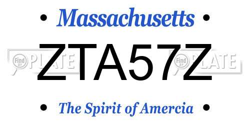 ZTA57Z Massachusetts License Plate