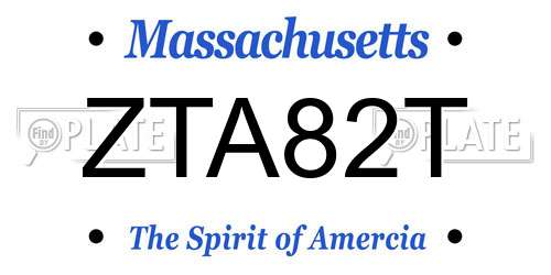 ZTA82T Massachusetts License Plate