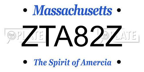 ZTA82Z Massachusetts License Plate