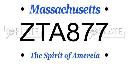 ZTA877 Massachusetts License Plate