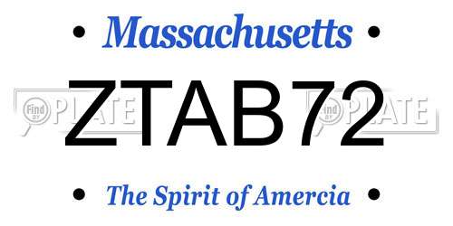 ZTAB72 Massachusetts License Plate