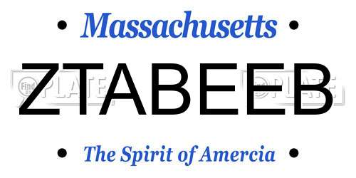 ZTABEEB Massachusetts License Plate