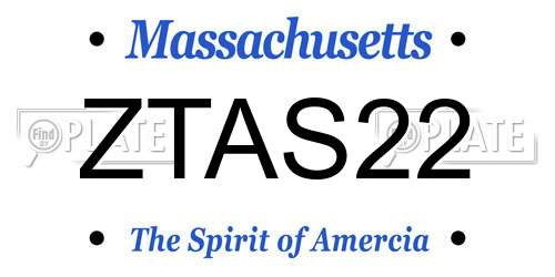 ZTAS22 Massachusetts License Plate