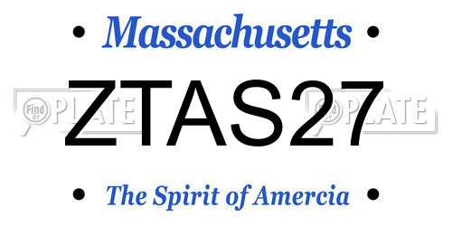ZTAS27 Massachusetts License Plate
