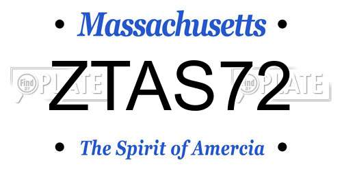 ZTAS72 Massachusetts License Plate