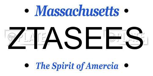 ZTASEES Massachusetts License Plate