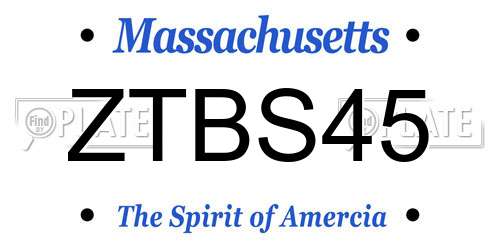 ZTBS45 Massachusetts License Plate