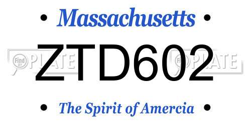 ZTD602 Massachusetts License Plate