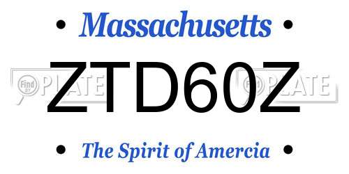 ZTD60Z Massachusetts License Plate
