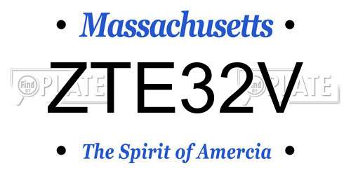 ZTE32V Massachusetts License Plate