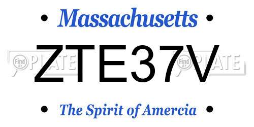 ZTE37V Massachusetts License Plate
