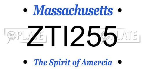 ZTI255 Massachusetts License Plate