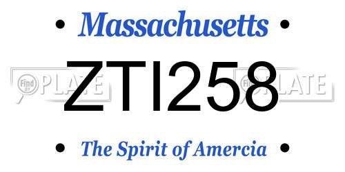 ZTI258 Massachusetts License Plate
