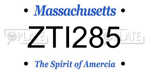 ZTI285 Massachusetts License Plate