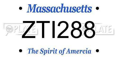ZTI288 Massachusetts License Plate