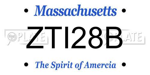ZTI28B Massachusetts License Plate