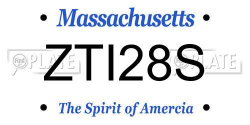ZTI28S Massachusetts License Plate
