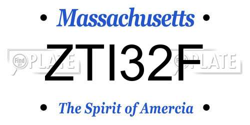 ZTI32F Massachusetts License Plate