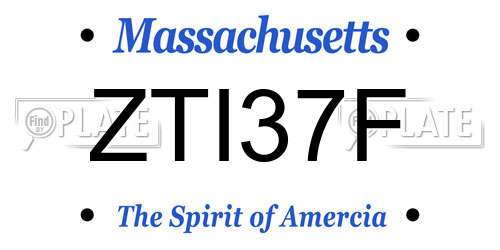 ZTI37F Massachusetts License Plate