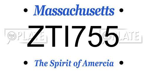 ZTI755 Massachusetts License Plate