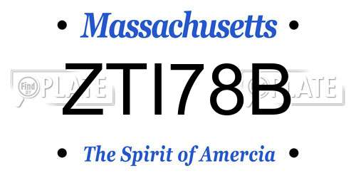 ZTI78B Massachusetts License Plate