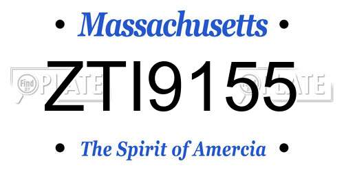ZTI9155 Massachusetts License Plate