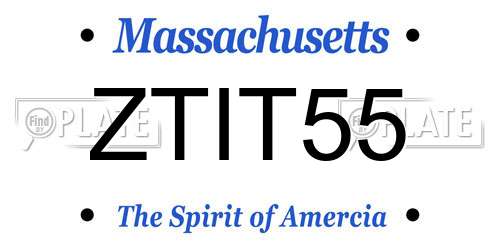 ZTIT55 Massachusetts License Plate