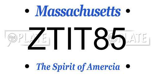 ZTIT85 Massachusetts License Plate