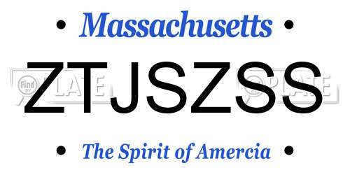 ZTJSZSS Massachusetts License Plate