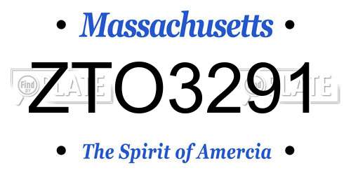 ZTO3291 Massachusetts License Plate