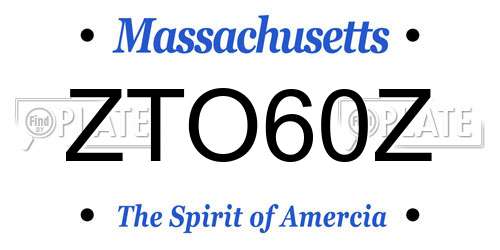 ZTO60Z Massachusetts License Plate