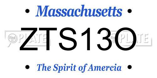 ZTS13O Massachusetts License Plate
