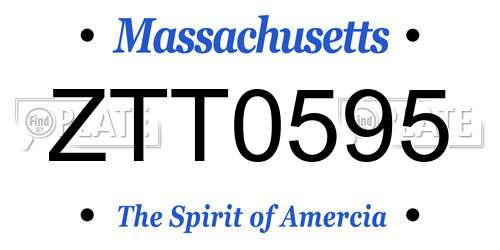 ZTT0595 Massachusetts License Plate