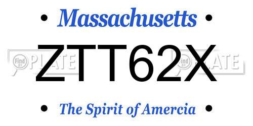 ZTT62X Massachusetts License Plate