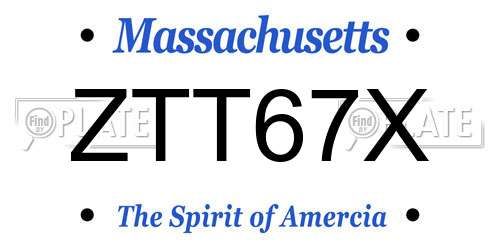 ZTT67X Massachusetts License Plate