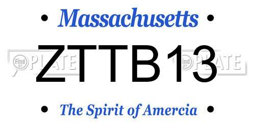 ZTTB13 Massachusetts License Plate