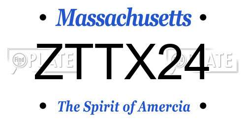 ZTTX24 Massachusetts License Plate