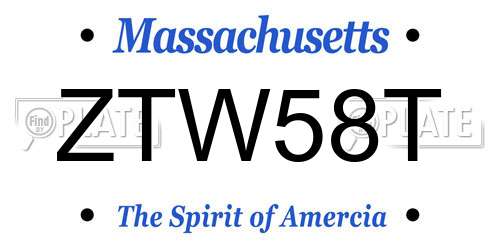 ZTW58T Massachusetts License Plate