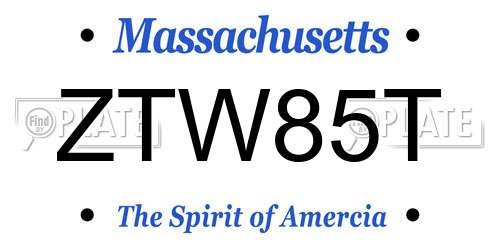 ZTW85T Massachusetts License Plate
