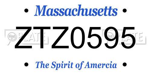 ZTZ0595 Massachusetts License Plate