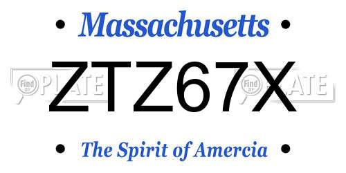 ZTZ67X Massachusetts License Plate